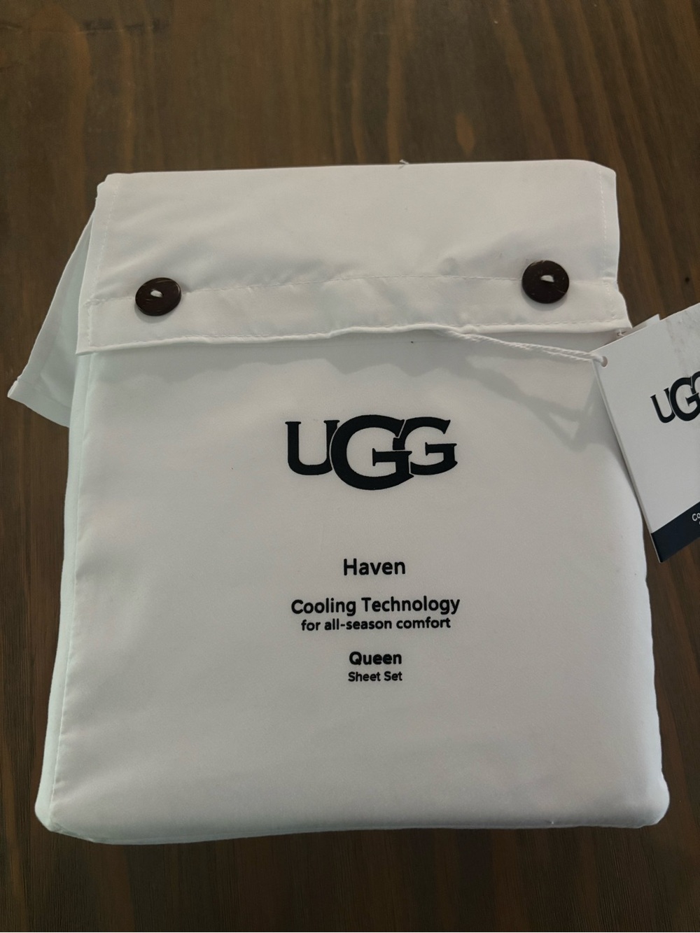 NWT UGG Haven Queen Set Sheet in Snow/Bright White. Cooling Technology. - Picture 1 of 11